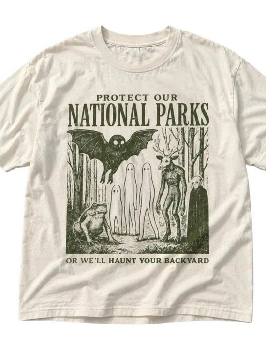 Gildan Tops - Cream 'Protect Our National Parks' Graphic Tee - Women's Short Sleeve